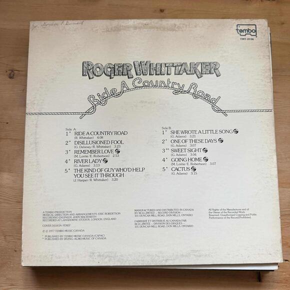 Roger Whittaker – Ride A Country Road Vinyl 33rpm VG+ AJ26 - Picture 2 of 2